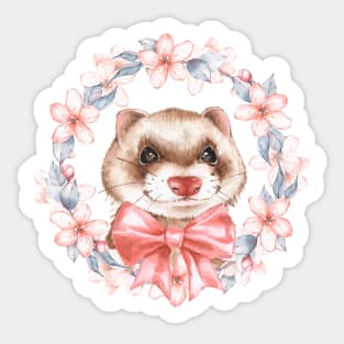 Spring Ferret Sticker